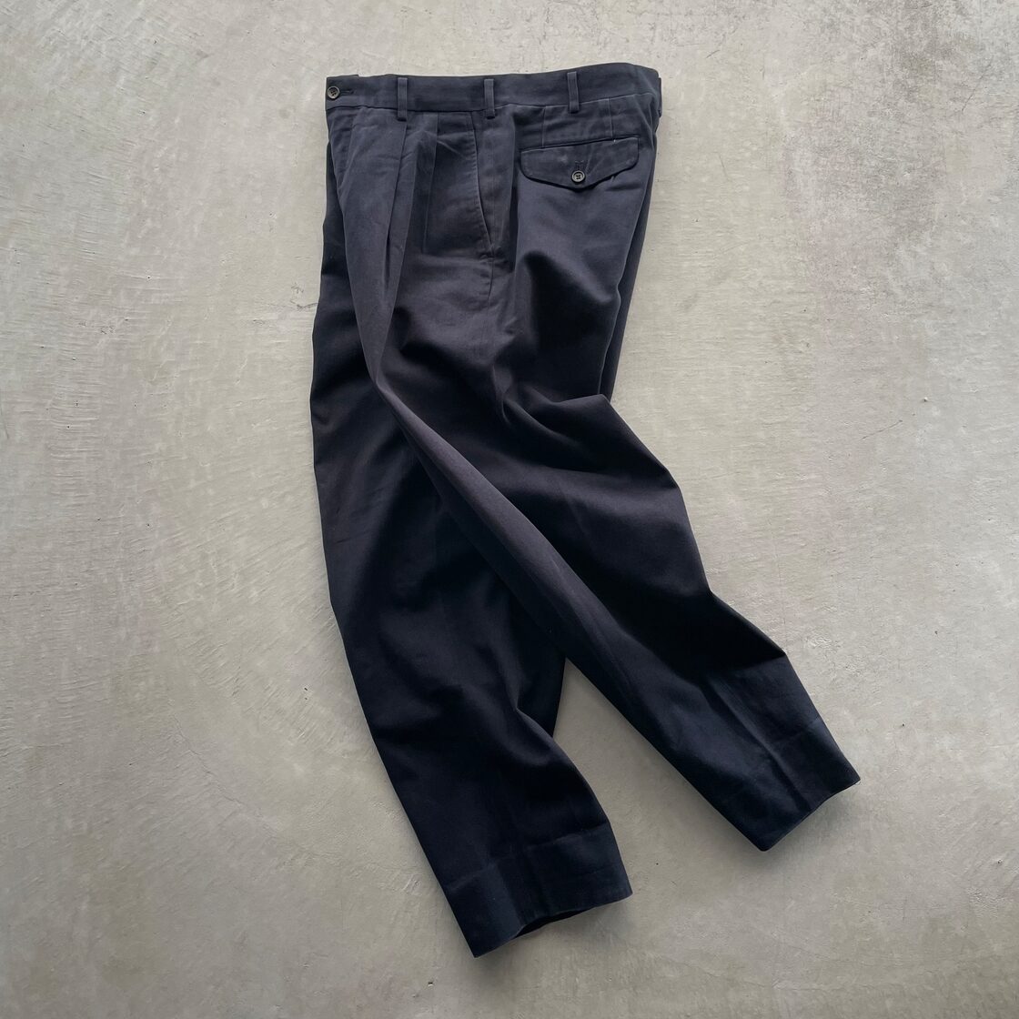 COMME des GARCONS HOMME / 90s 2tuck cotton pants navy 