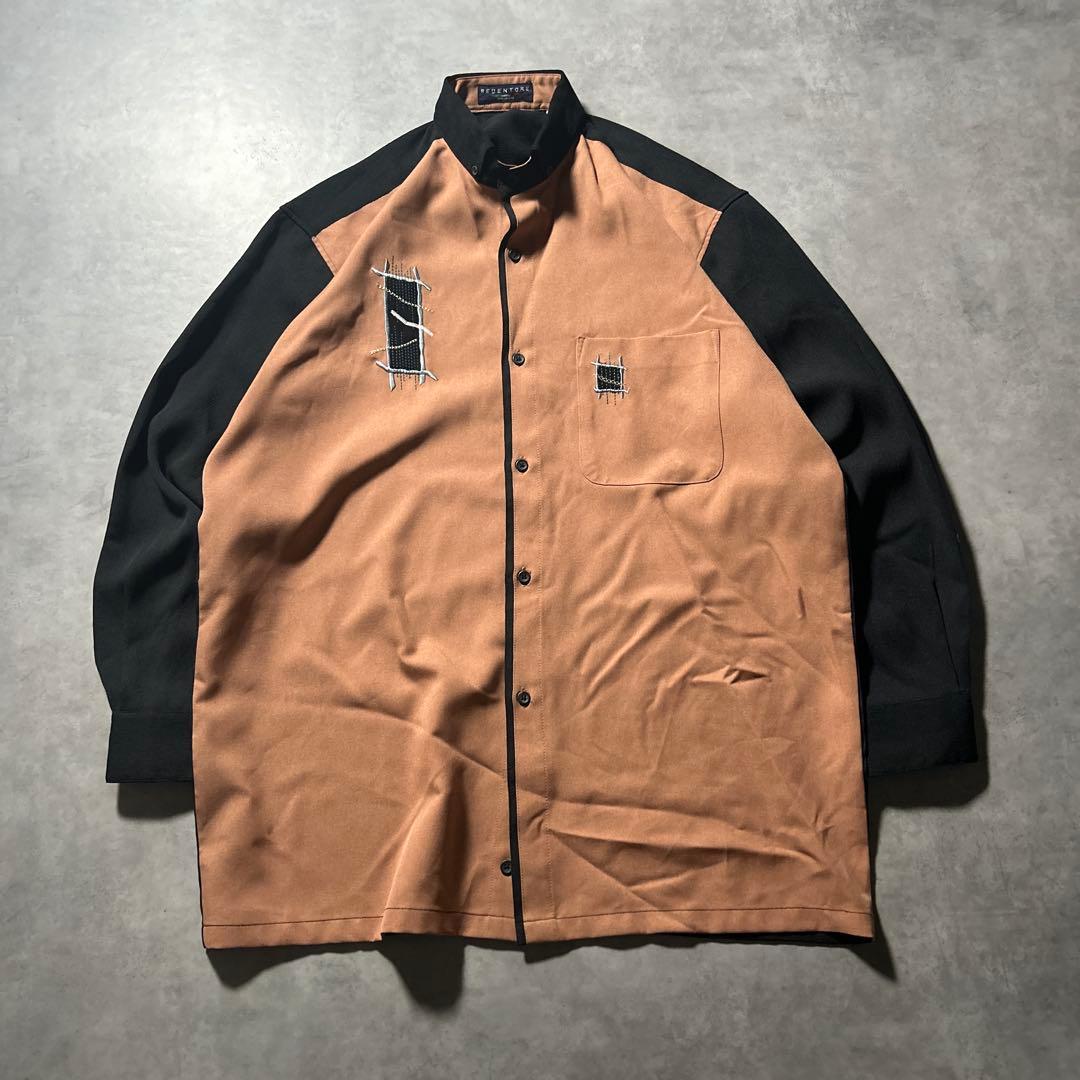 REDENTORE バンドカラー 切り替え モード デザイン レトロ シャツ