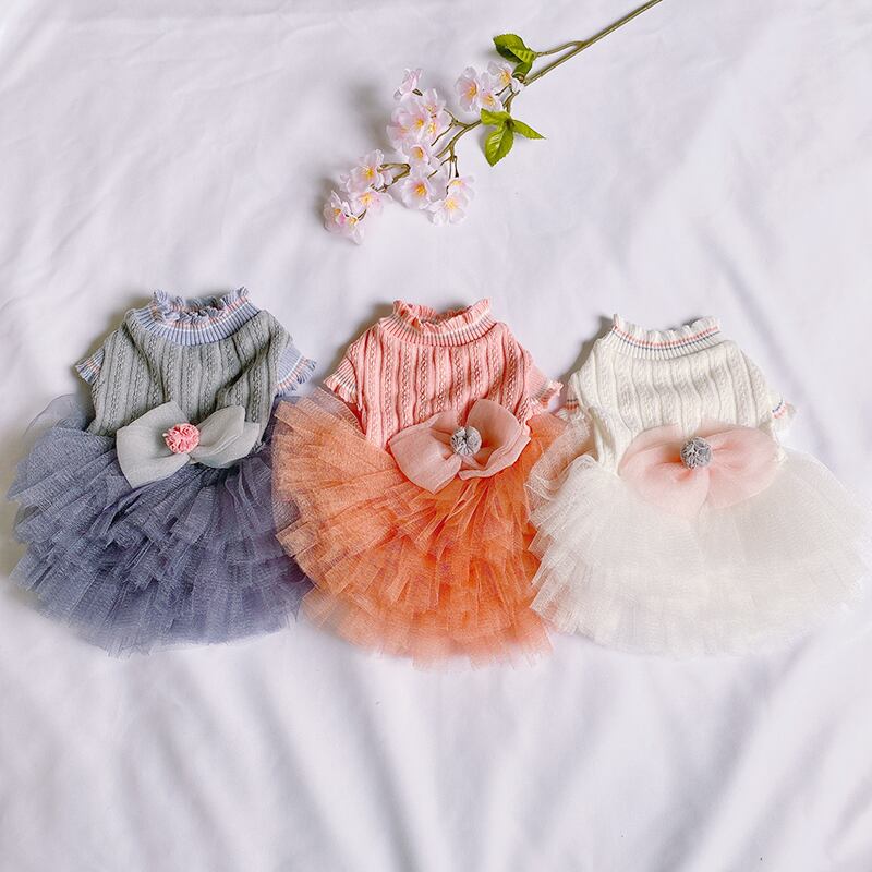 BABYニットワンピース S ~ XL 3color / 犬服 新作 春夏 ドレス ドッグウェア 犬の服 ワンコ服 可愛い 猫