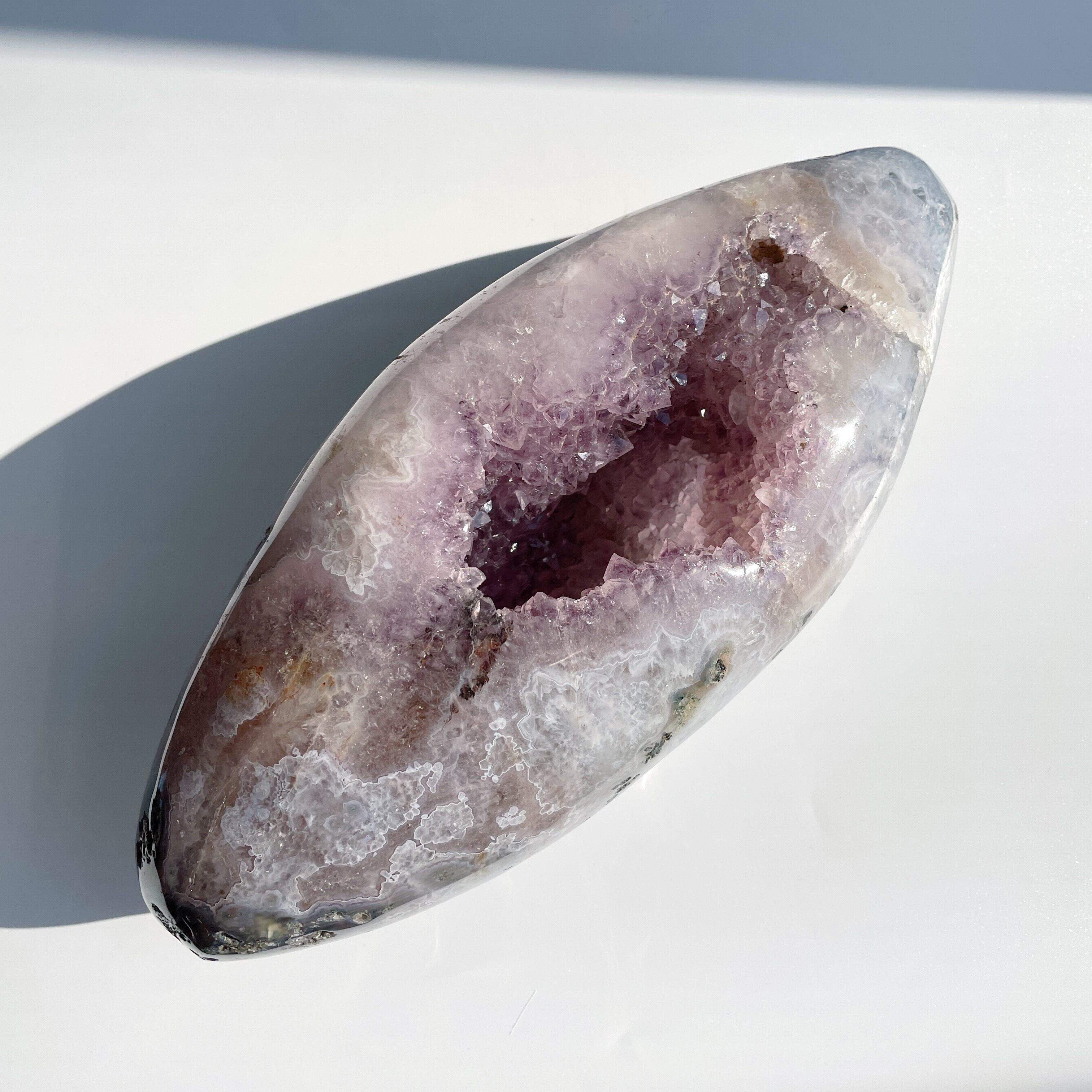 特大サイズ アメジストジオード 直径約14cm3.8kg 27.1Kg アメジストドーム ブラジル産 ジオード 原石 アメジスト ドーム