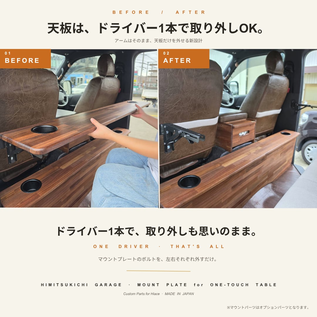 キャラバン専用ワンタッチテーブル | ヒミツキチガレージ