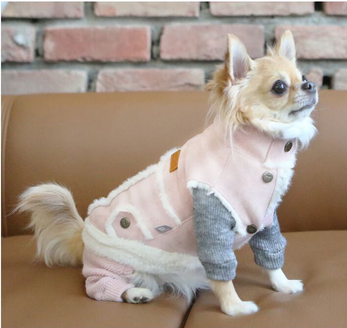 ITSDOG【正規輸入】  L  犬 服 コート ピンク ハイネック 秋 冬物