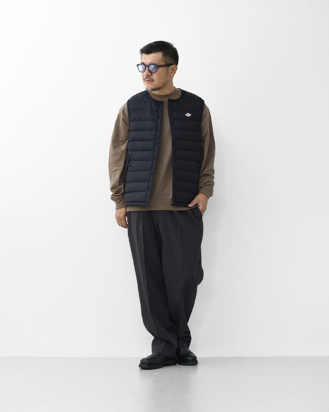 DANTON [ダントン] M NYLON TAFFETA INNER DOWN CREWNECK VEST [DT