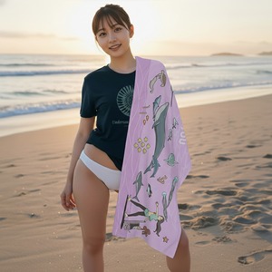 レッツ・オーシャン！-スポーツタオル(ピンク)