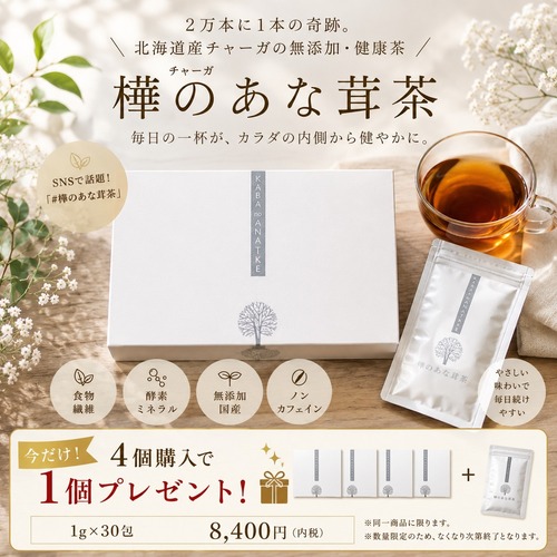 樺のあな茸茶（1g×30包）　４+１