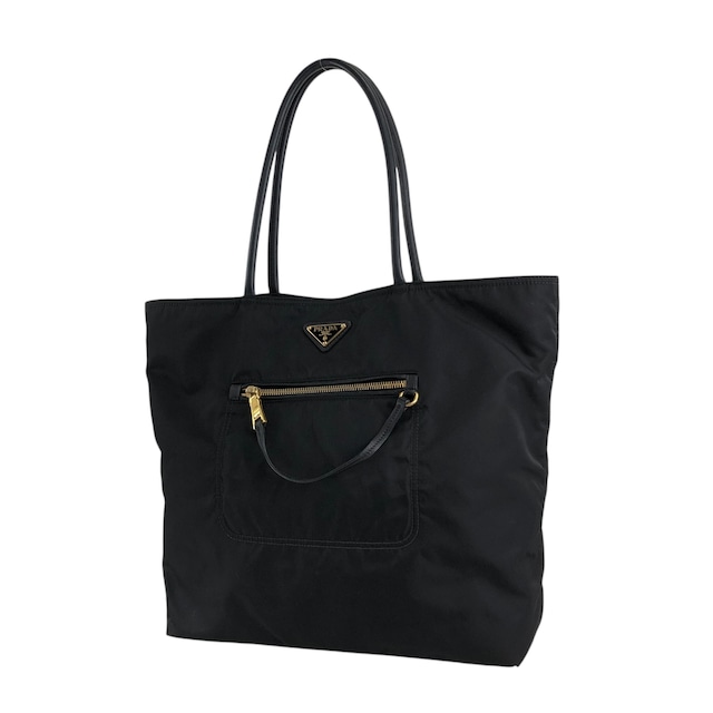 PRADA プラダ トートバッグ ブラック トライアングルロゴ ナイロン フロントポケット vintage ヴィンテージ オールド 6rrumw