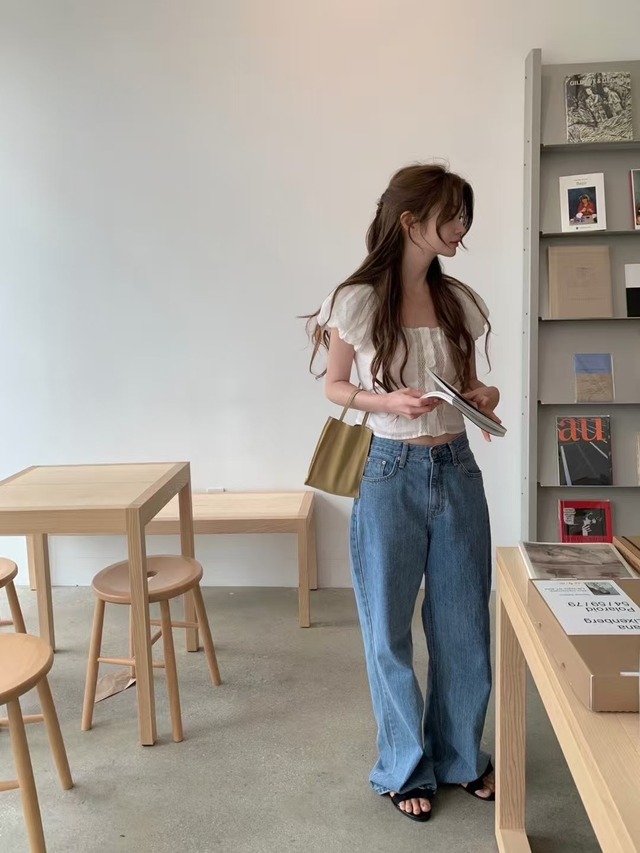 (予約) vegetable / Roe puff blouse