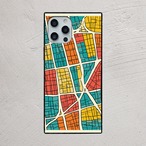 受注生産 iPhoneケース カラフル街区の都市地図｜マップアート UMAP016A