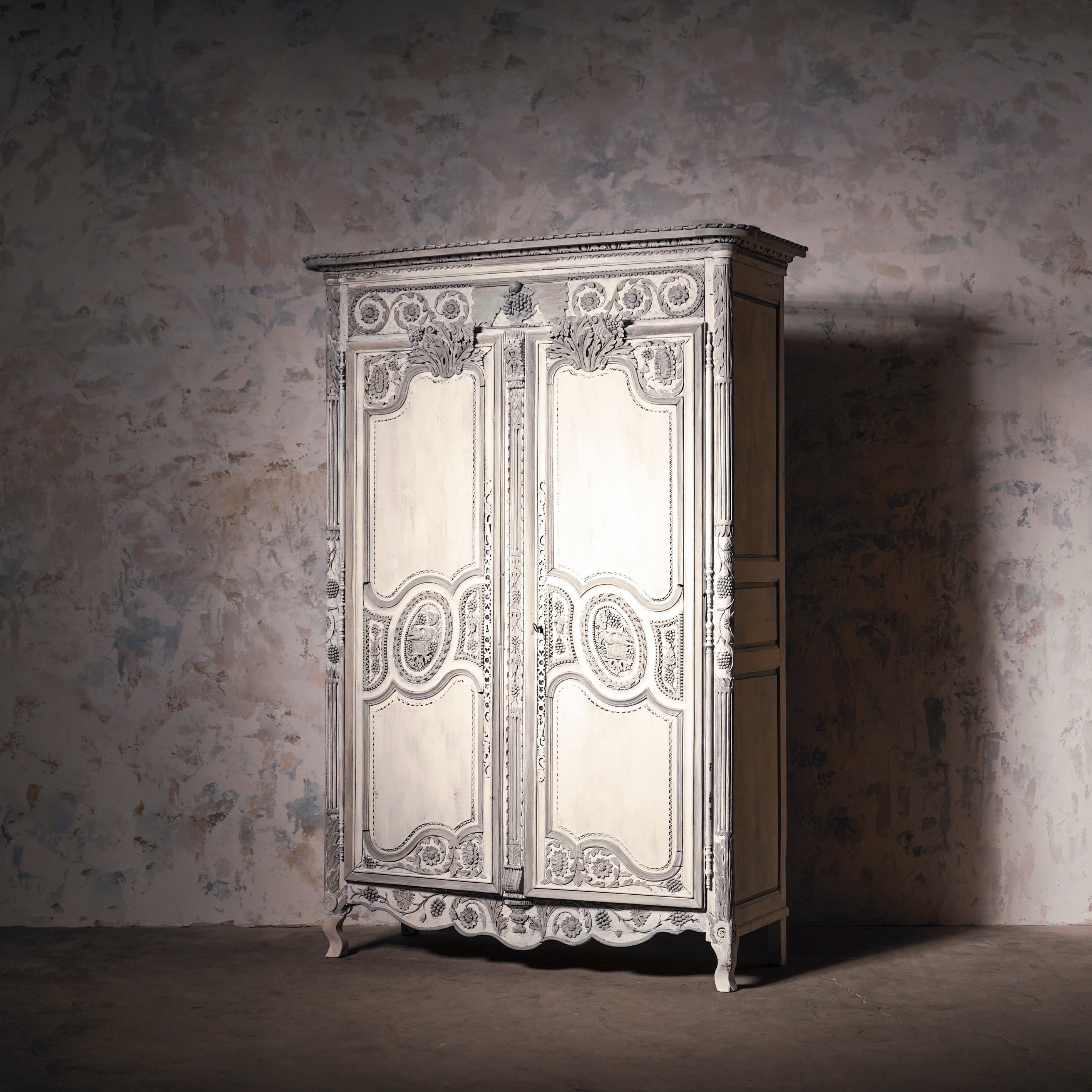 キャビネット/フレンチアルモワールキャビネット/ペイントキャビネット/剥離家具/1880年代/フランスアンティーク