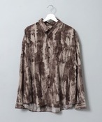 Revo. Retro Total Pattern Print Relaxed Fit Rayon Touch Patterned L/S Shirt (B) TH-3591