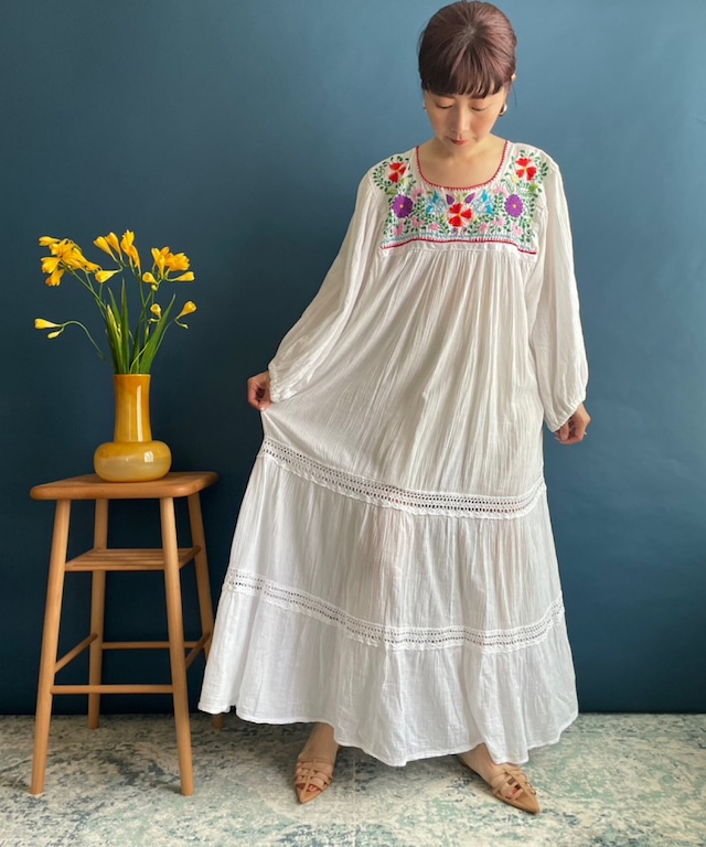 【送料無料】80's embroidery european dress