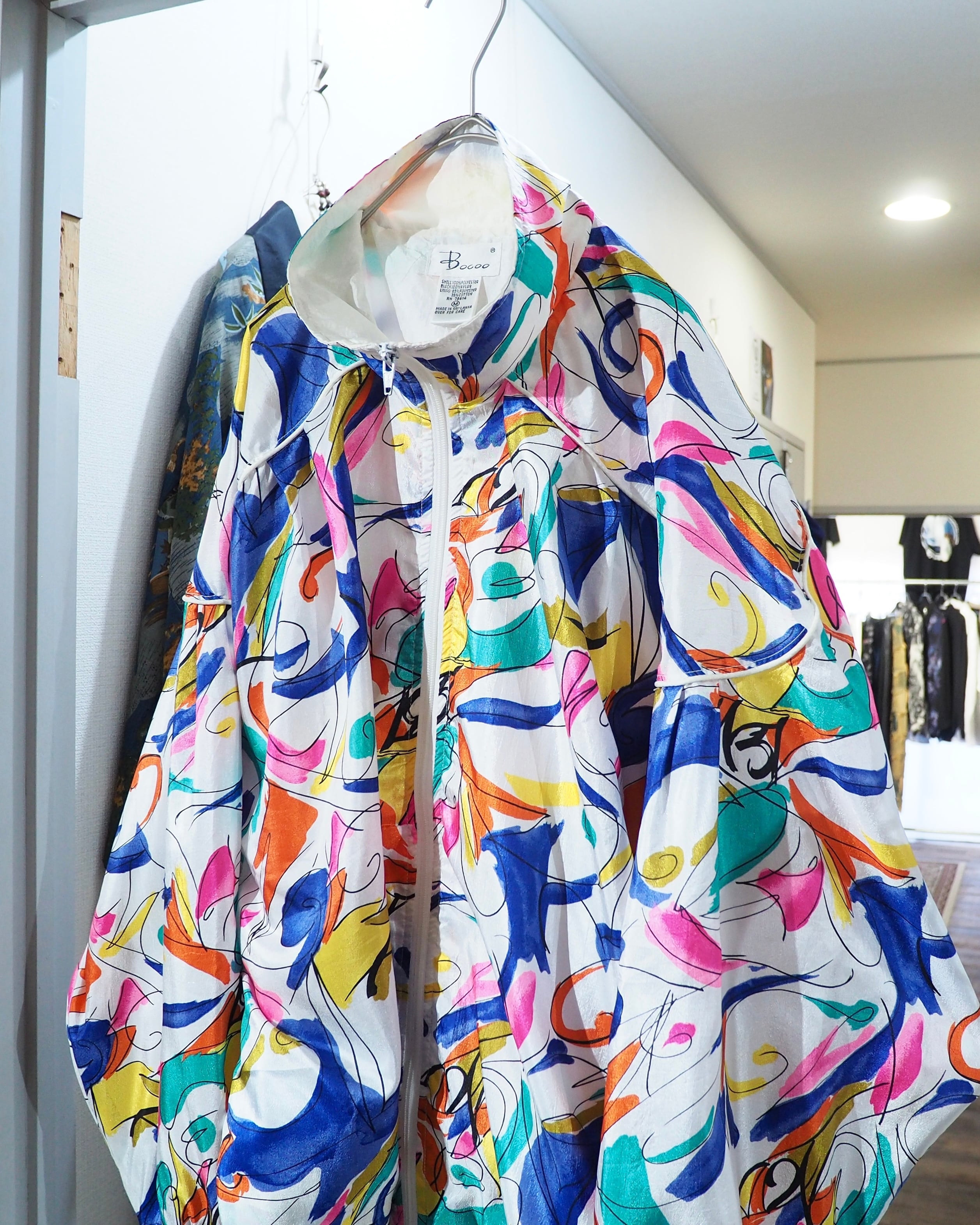 1990s Colorful Rainbow Art pattern vintage Nylon jacket