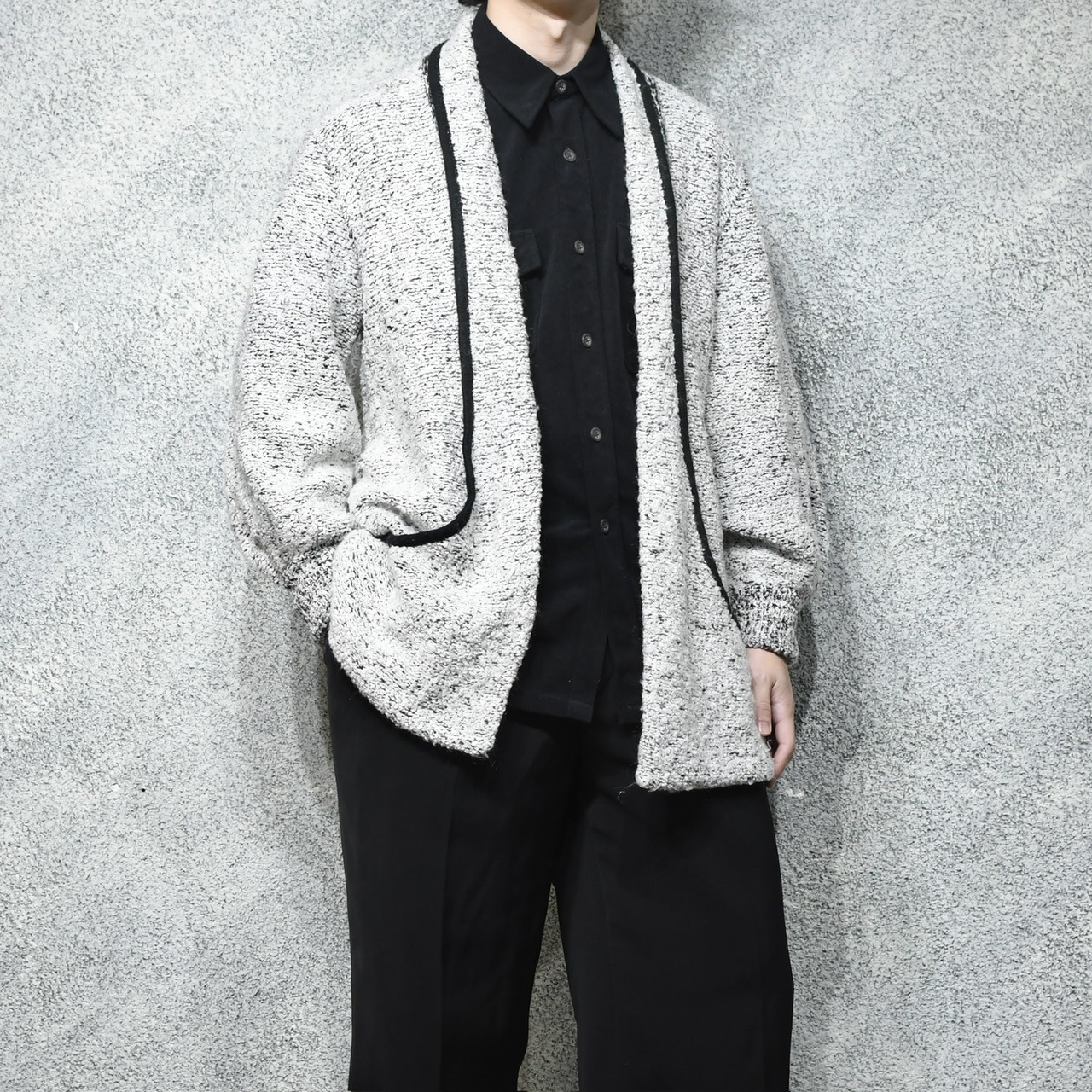 design pile knit cardigan