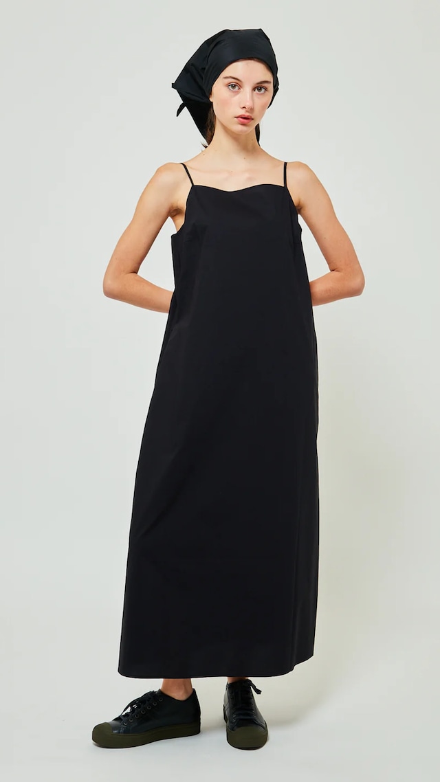 SOFIE D'HOORE -DIX- long dress thin straps triangle scarf :BLACK