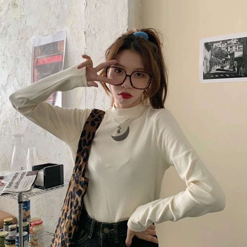 スプリングスタイルTシャツ シャツ スリムトップス ロング 春物 試着室87295735577