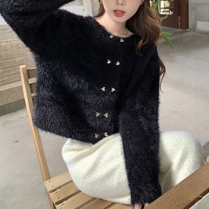 シャギーニット カーディガン レディース 秋冬 韓国 おしゃれ 大人 かわいい きれいめ モヘア ニット ふわふわ もこもこ 暖かい ミンクタッチ ショート丈 大人可愛い 大人女子