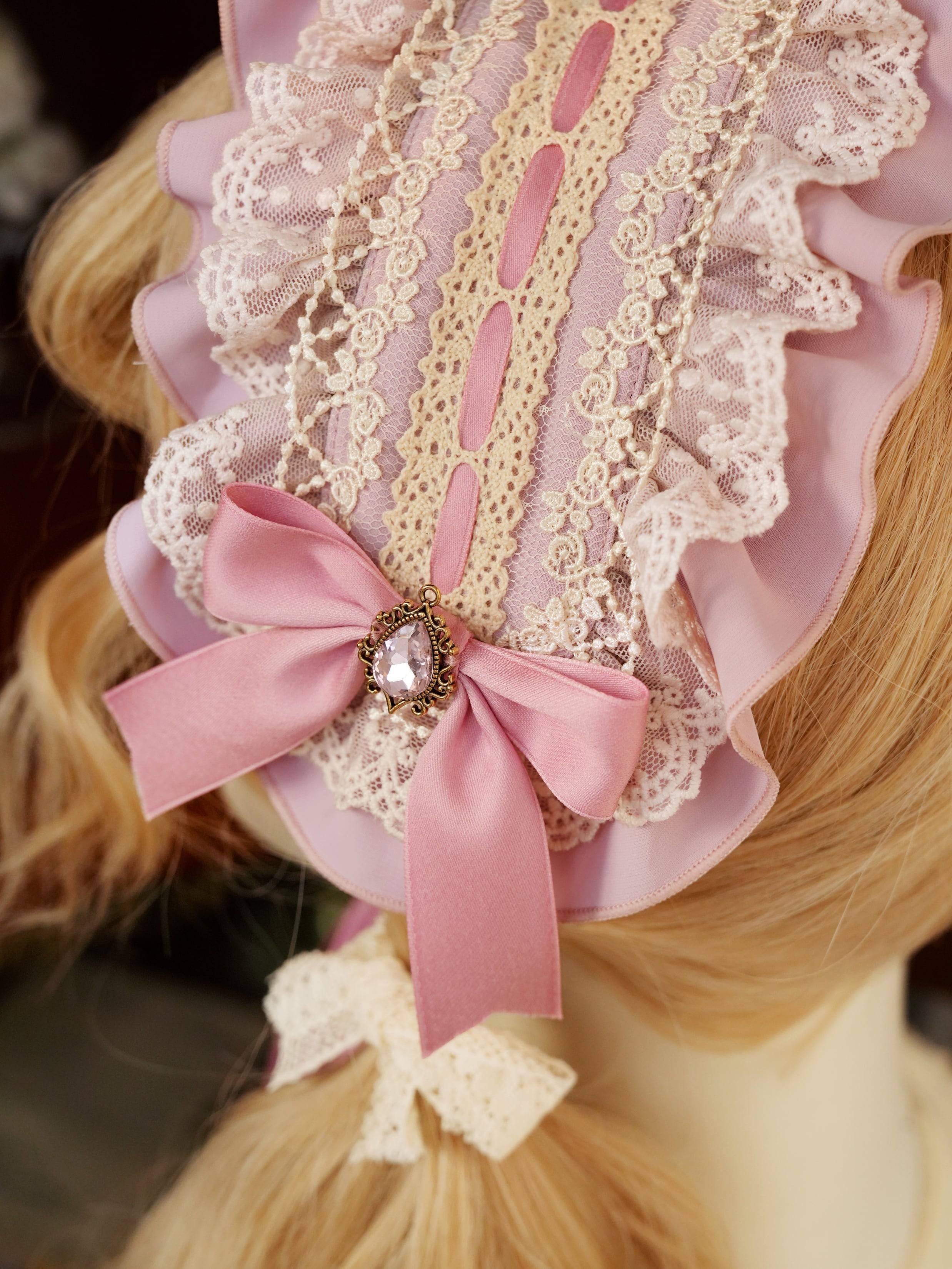 angelic pretty♡おめかしはしごレースお袖とめ ヘッドドレスセット Dress-up Ladder Lace Wrist Cuffs by Angelic Pretty