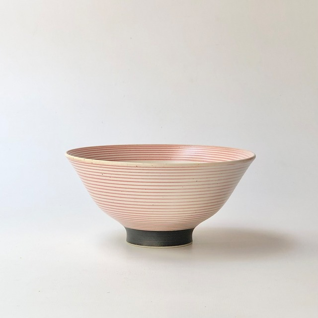 波佐見焼　飯碗　ボーダーレッド