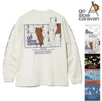 goslowcaravan スクエアロゴ ロンT（アイボリーくまいっぱい）