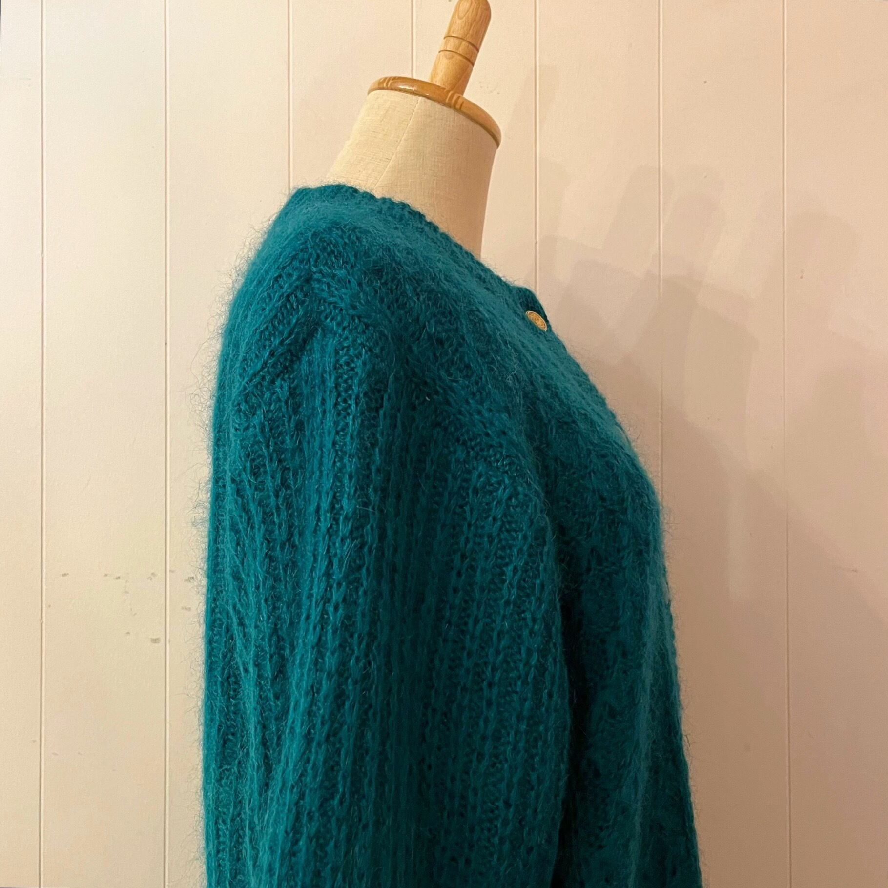 peacock green liner knit cardigan