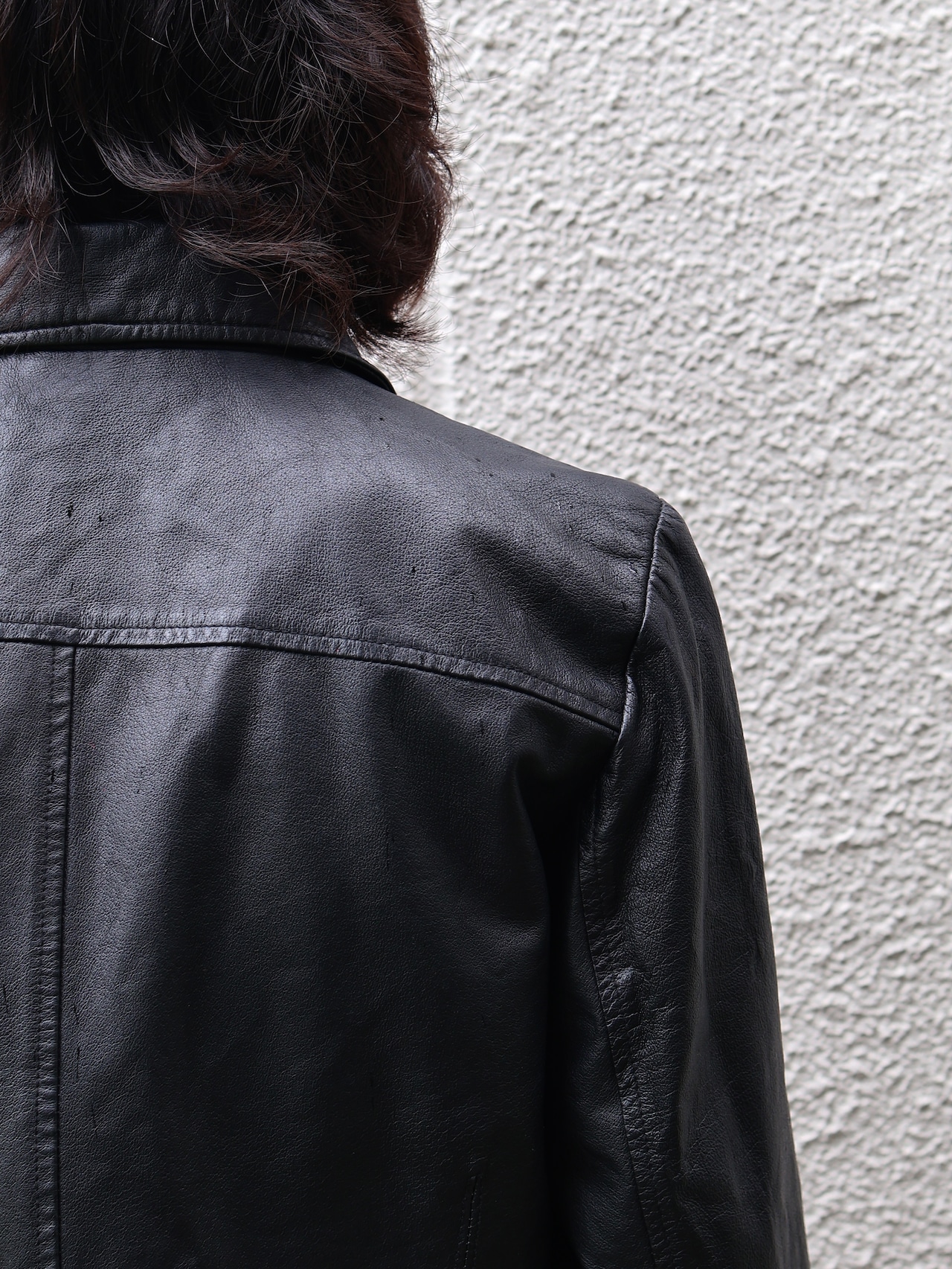 minimal zip up leather jacket