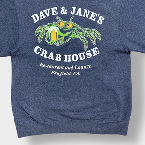 JERZEES シーフードレストラン プリント ワンポイントロゴ バックプリント プルオーバー パーカー スウェット フーディー DAVE&JANE'S CRAB HOUSE S us古着