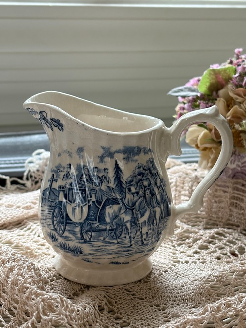 英国Vintage MYOTT ミヨット ROYAL MAIL ロイヤルメール ジャグ ブルー イギリス フラワーベース ペン立て オブジェ