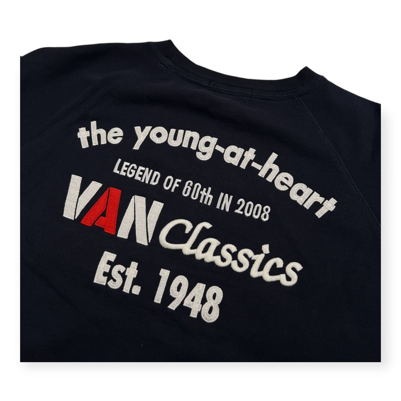 希少 レア VAN JAC ヴァンヂャケット 60周年限定 ワッペン 刺繍 スウェット トレーナー サイズ M /ネイビー/メンズ