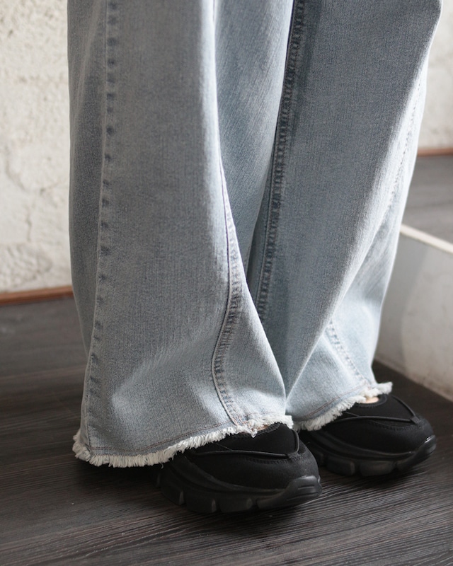 【hunch】ストレッチデニムワイドパンツ　(251249)