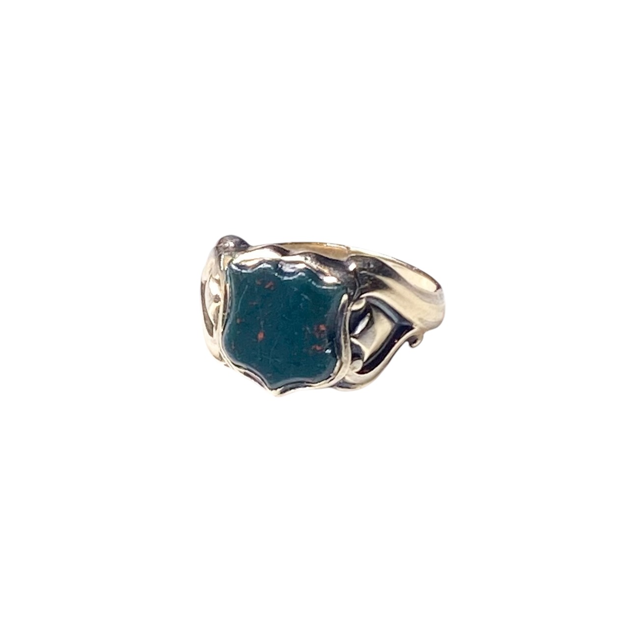 vintage 9ct gold Bloodstone shield signet ring