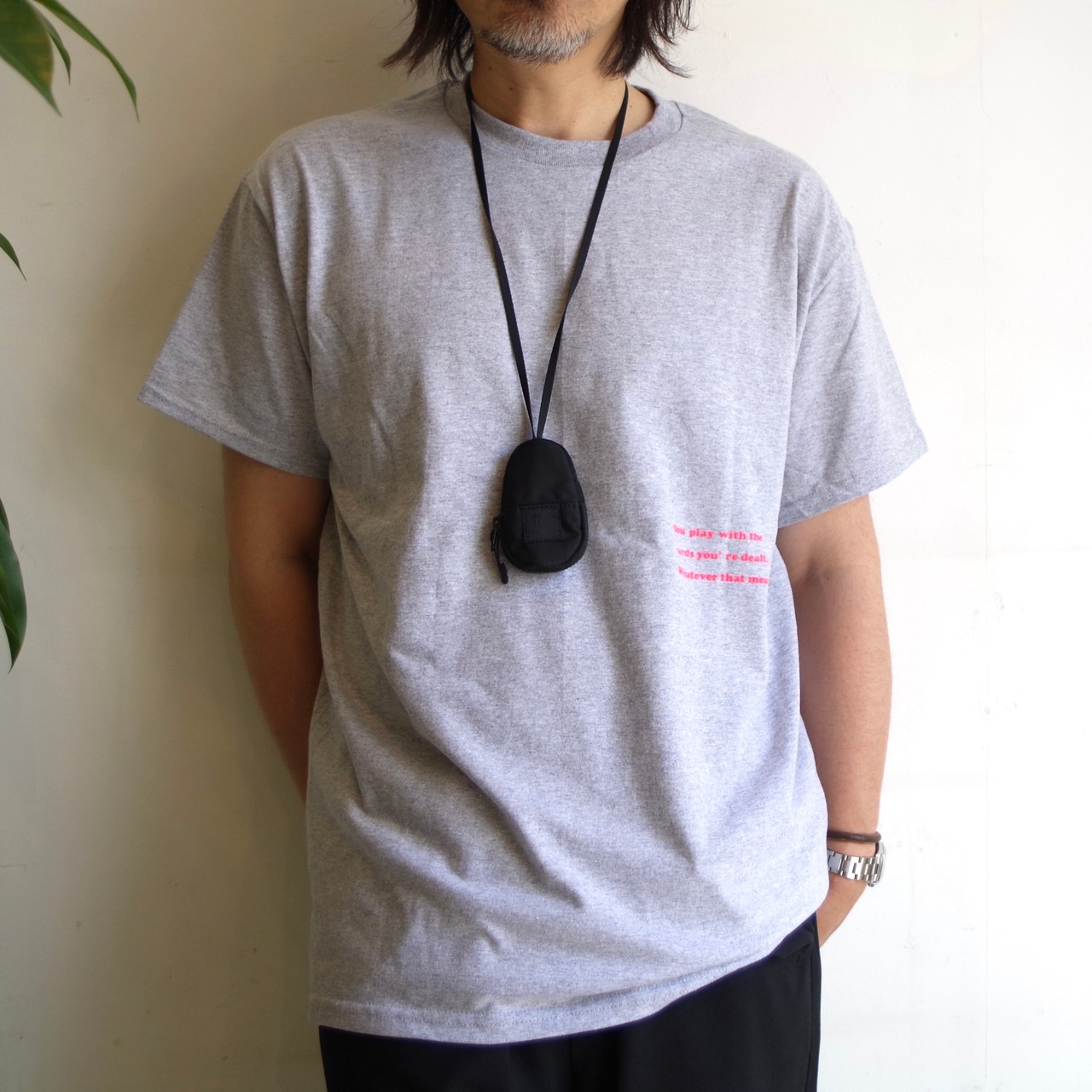 one f NUTS Tee Grey × Pink