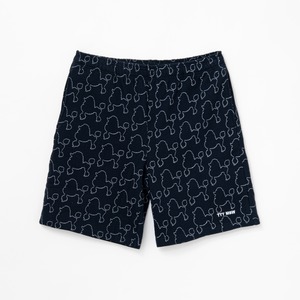 Dog embroidery half pants（NAVY）