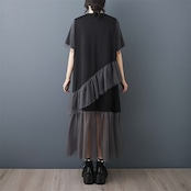 アシンメトリー フリル ワンピース 30097
