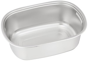 【在庫処分】遠藤商事 TKG 洗い桶 小判型 (外寸)幅×奥行×高さ(mm)375×263×130(内寸)幅×奥行(mm)340×223 水切り穴も付いて便利 しっかりとした作りで頑丈 錆に強いステンレス製で衛生的 業務用 AAL02