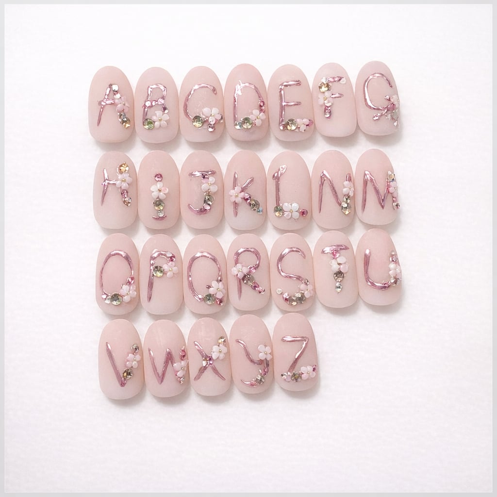 【XSサイズ】アルファベットチップ /1本 人差し指、薬指付替用 / ミディアム オーバル