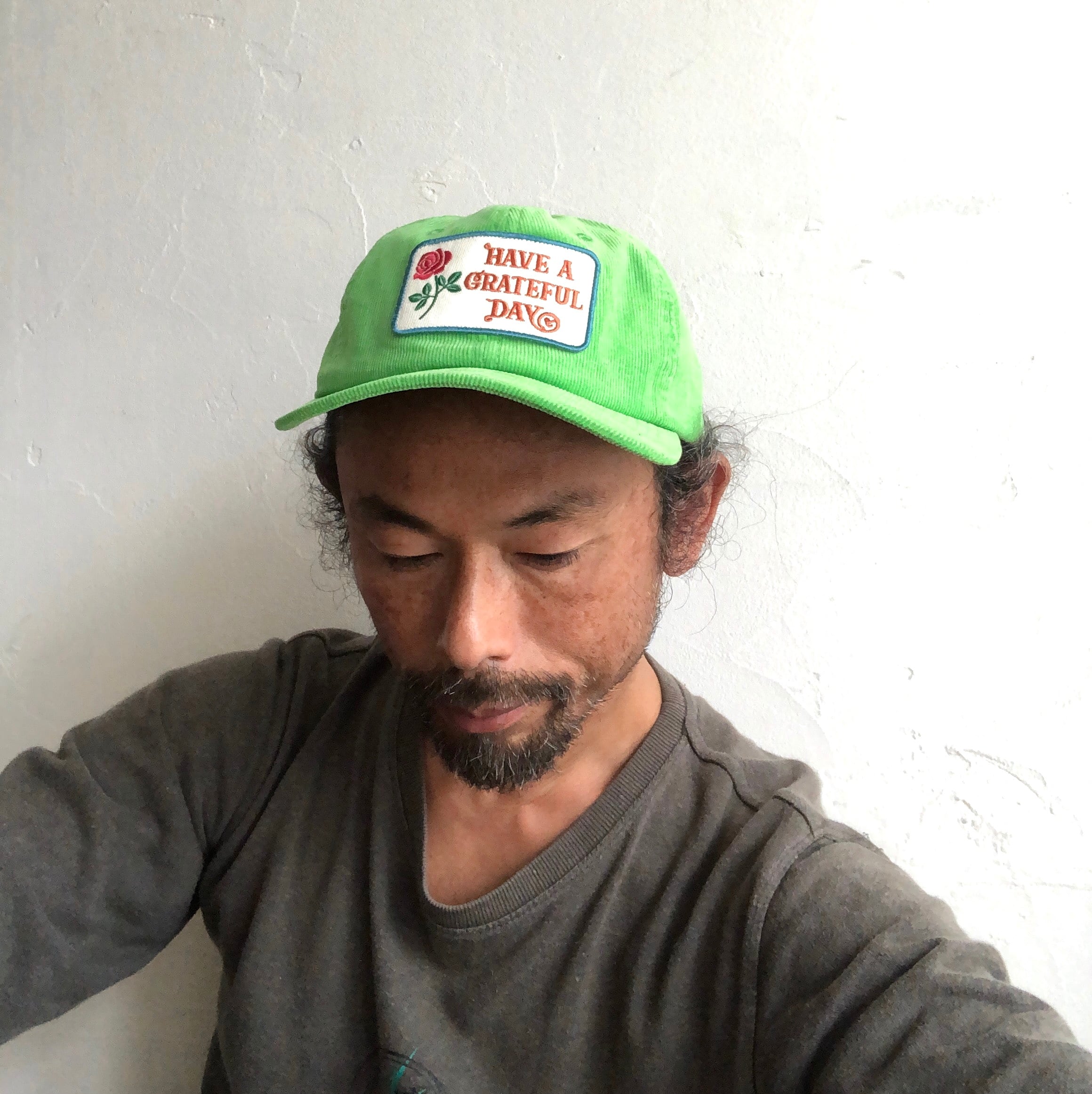 GOWEST ゴーウェスト コーデュロイキャップ HAVE A GRATEFUL DAY