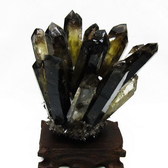 モリオン クラスター 黒水晶 原石 台座付属 一点物 182-8413