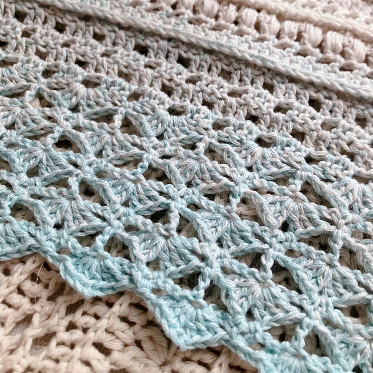 編み図のみ】玉編みと松編みの三角ストール（印刷版） | 手編み雑貨の