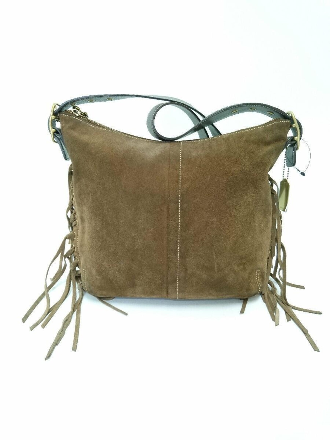 COACH(コーチ)/スウェード無地ショルダーバッグ/ブラウン