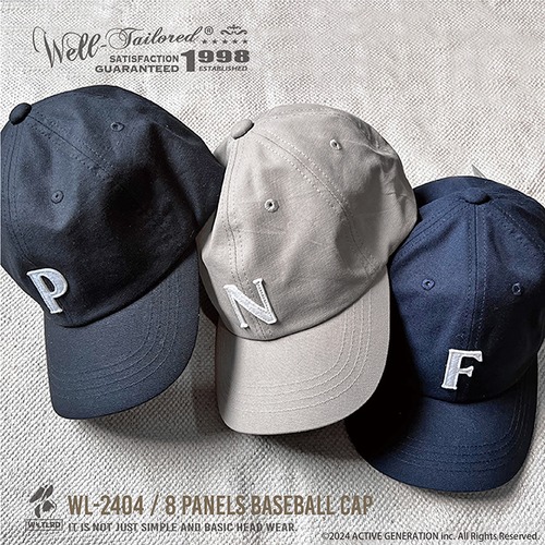 Well-Tailored/ ウェルテイラード 8PANELS BASEBALL CAP ショートブリムキャップ キャップ ワンポイント ベースボールキャップ ツバ短 短いツバ  アウトドア レディース メンズ ブランド