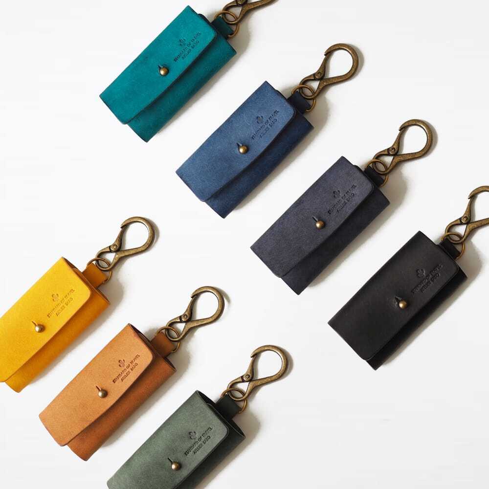 グリーンレザーキーケース イタリアンレザー スマートキーケース（キーケース