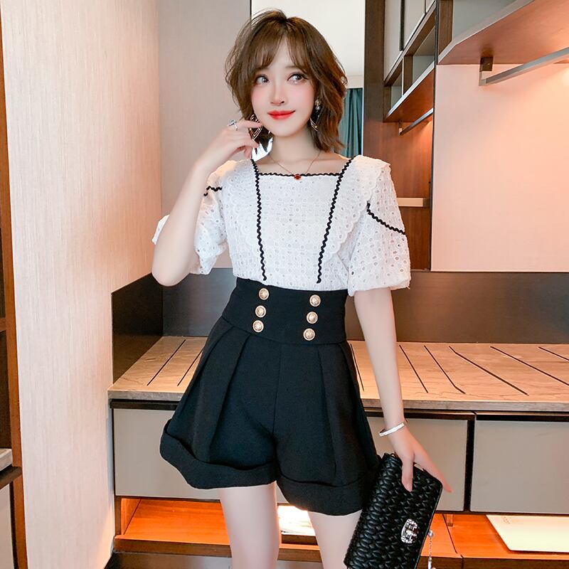 刺繍カラーソリッド ブラウス サマー 夏物 ソリッドカラー スクウェア MIUCO15972611145