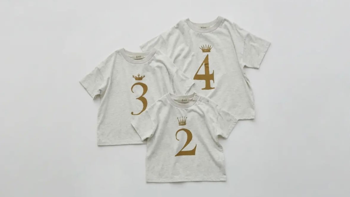 【即納/送料無料】Number Tee for / top ivory (gray)