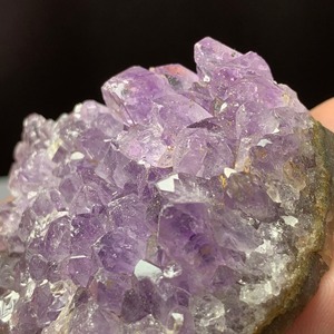 1.ウルグアイ産アメジストクラスターに住み着いているフローライトハリネズミさん