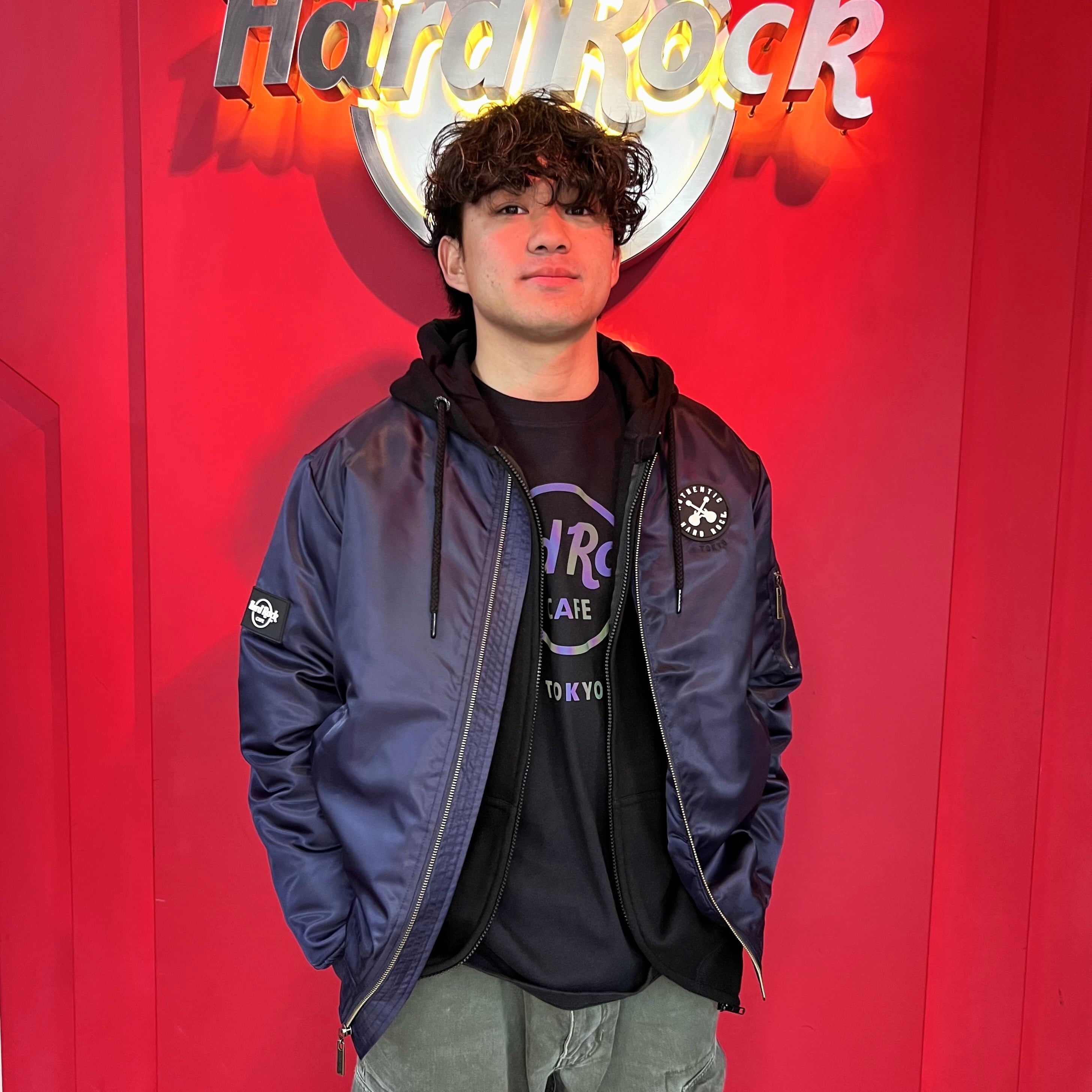 TOKYO 東京 Quilted Bomber Jacket Navy | ハードロックカフェジャパン 