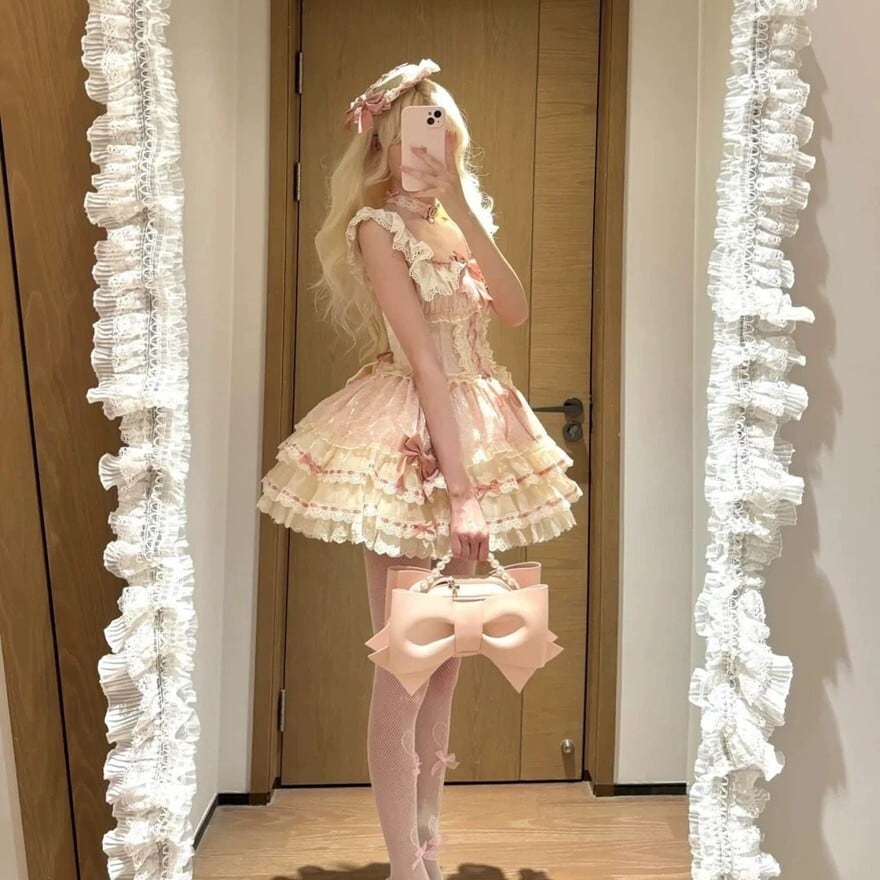甘ロリ｜リボンレースJSK（ピンク）撮影会｜SEASONZ | ロリータ