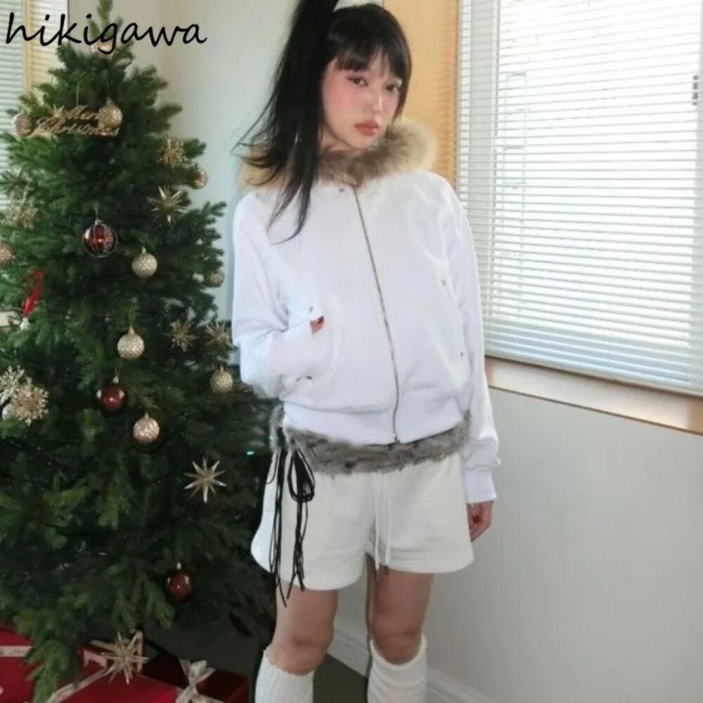 女性用フード付き毛皮付きスウェットシャツ,ジッパー付きチュニック,y2kトップス,カジュアルなストリートウェア,韓国のファッション服,2021 T241003095929_01 | Sun Bottom 女性用フード付き毛皮付きスウェットシャツ,ジッパー付きチュニック,y2kトップス,カジュアルなストリートウェア,韓国のファッション服,2021 T241003095929_01 | Sun Bottom