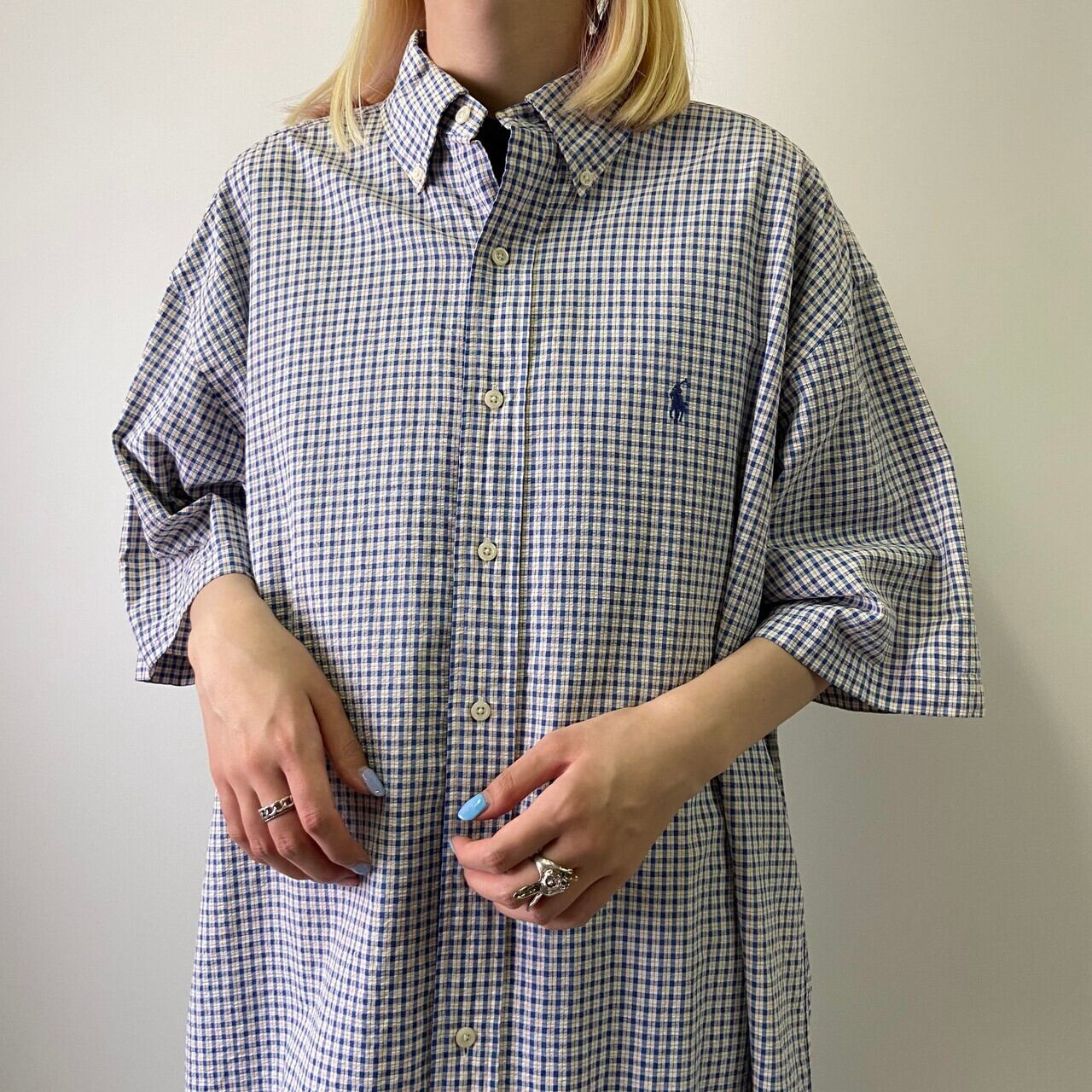 ビッグサイズ Ralph Lauren ラルフローレン Blake シアサッカー 半袖 チェックシャツ メンズ2xl相当 古着 ボタンダウン ブルー オレンジ ホワイト 青色 白 大きいサイズ 半袖シャツ Ss27 Cave 古着屋 公式 古着通販サイト ビッグサイズ Ralph Lauren ラルフローレン Blake シアサッカー 半袖 チェックシャツ メンズ2xl相当 古着 ボタンダウン ブルー オレンジ ホワイト 青色 白 大きいサイズ 半袖シャツ Ss27 Cave 古着屋 公式 古着通販サイト