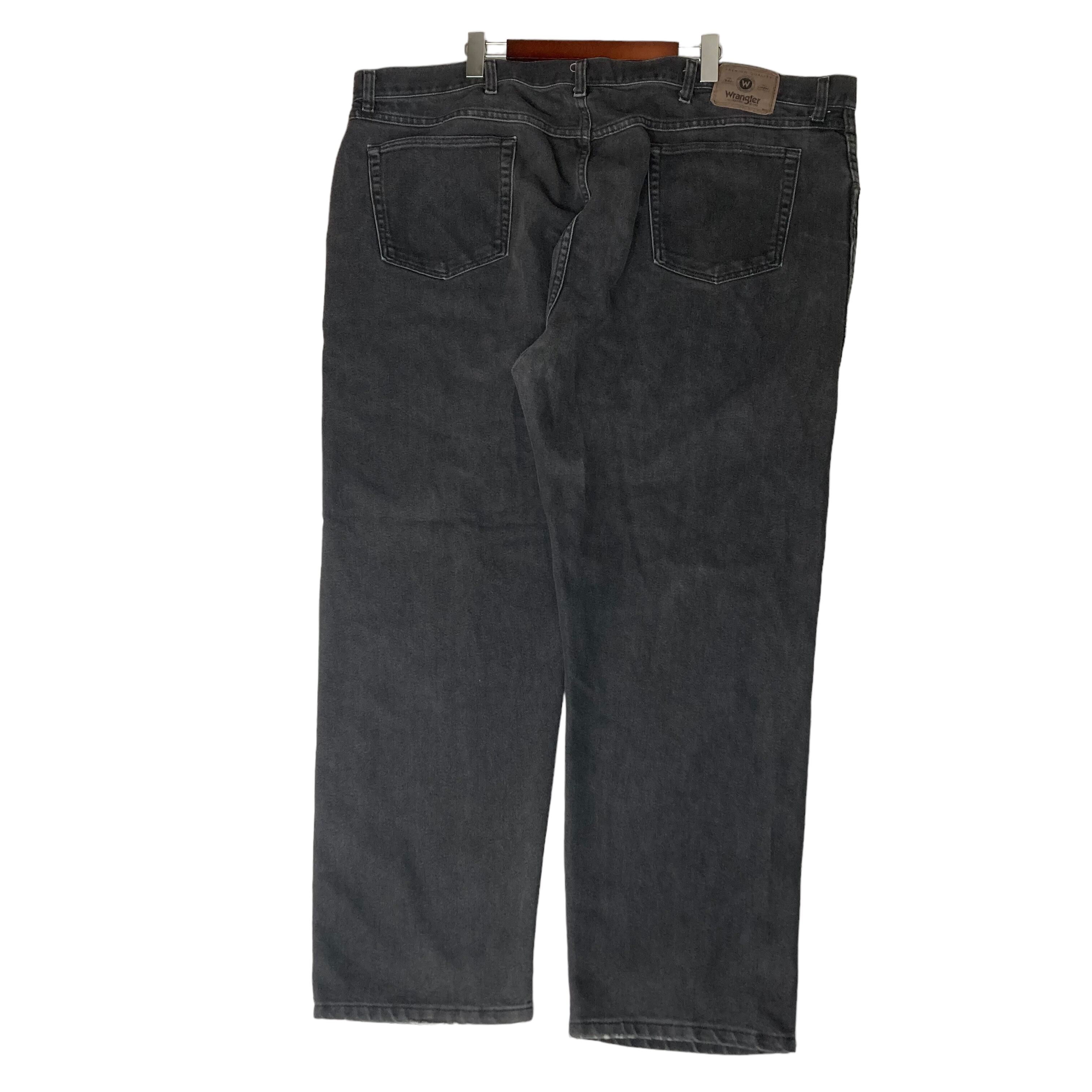 W48×L30】wrangler ブラックデニムパンツ 革パッチ | 古着屋OLDGREEN