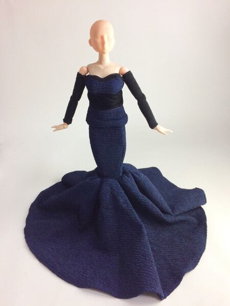 ドール服 1/6 女性用27 夜ドレスセット Dark Blue VG - 画像2